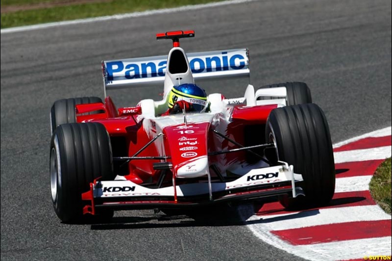 Cristiano Da Matta, Toyota,  Spanish GP, Saturday May 8th, 2004.