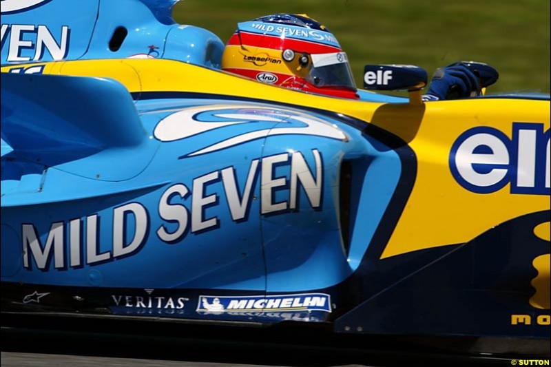 Fernando Alonso, Renault, Spanish GP, Saturday May 8th, 2004.