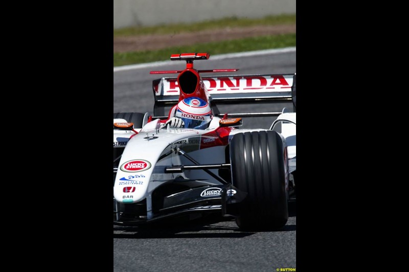 Jenson Button, BAR-Honda, Spanish GP, Saturday May 8th, 2004.