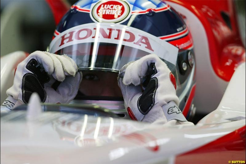 Takuma Sato, BAR-Honda,  Spanish GP, Saturday May 8th, 2004.