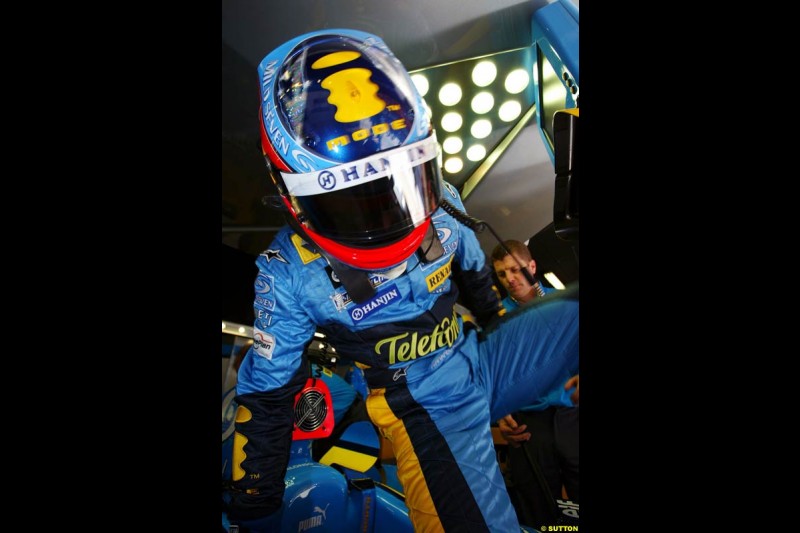 Fernando Alonso, Renault, Spanish GP, Saturday May 8th, 2004.
