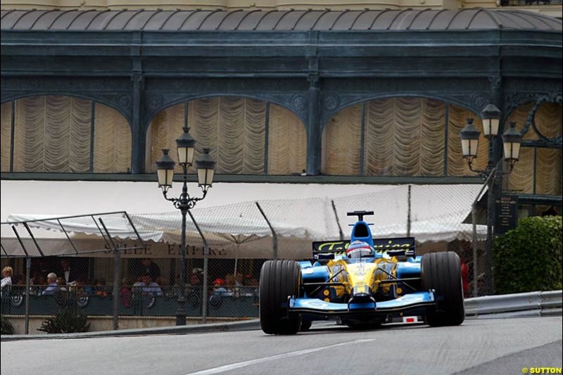 Fernando Alonso, Renault, Monaco GP, Thursday May 20st, 2004.