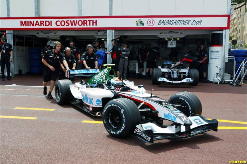 Bas Leinders, Minardi Cosworth,  Monaco GP, Thursday May 20th, 2004.