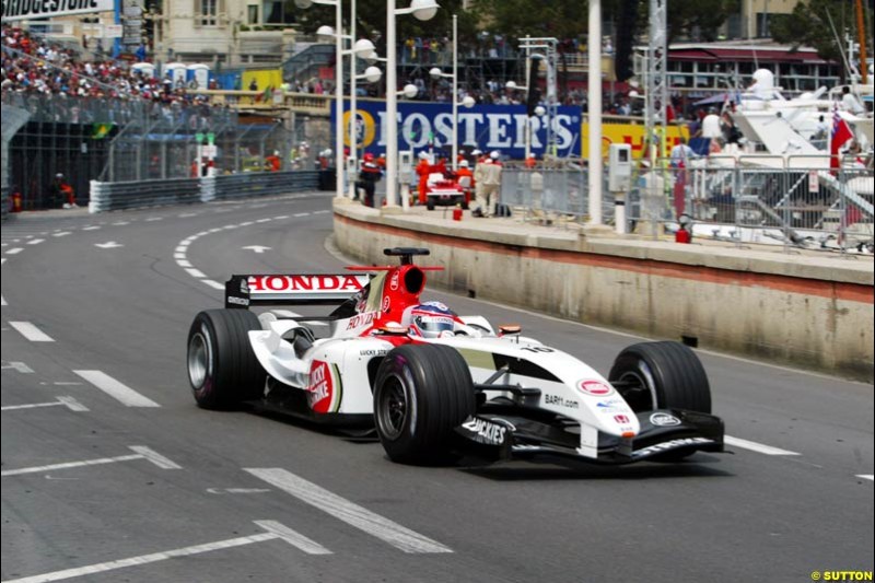 Takuma Sato, BAR-Honda,  Monaco GP, Thursday May 20th, 2004.