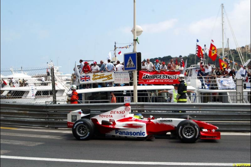 Cristiano Da Matta, Toyota,  Monaco GP, Thursday May 20th, 2004.