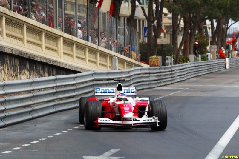Olivier Panis, Toyota, Monaco GP, Thursday May 20th, 2004.