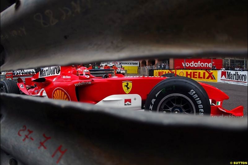 Michael Schumacher, Ferrari,  Monaco GP, Thursday May 20th, 2004.