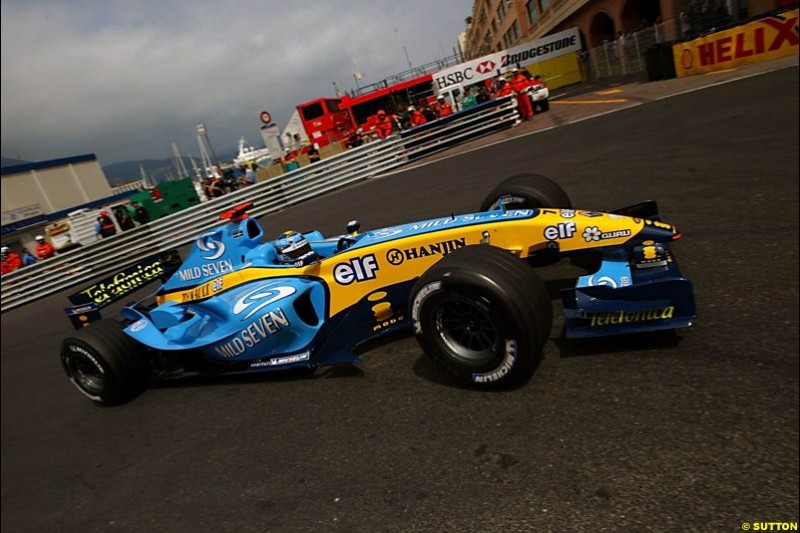 Jarno Trulli, Renault, Monaco GP, Thursday May 20th, 2004.