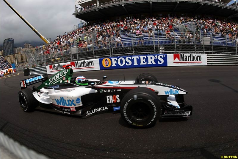 Gianmaria Bruni, Minardi-Cosworth,  Monaco GP, Thursday May 20th, 2004.