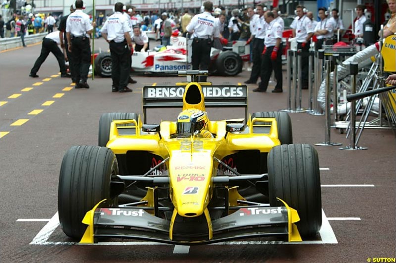 Giorgio Pantano, Jordan-Ford, Monaco GP, Thursday May 20th, 2004.