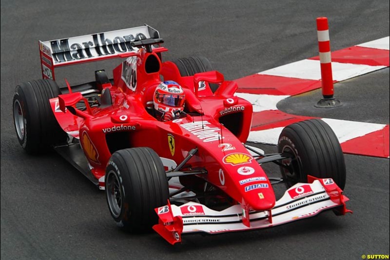 Rubens Barrichello, Ferrari, Monaco GP, Thursday May 20th, 2004.