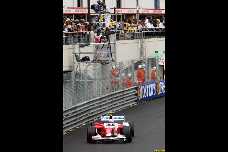 Ricardo Zonta, Toyota,  Monaco GP, Thursday May 20th, 2004.