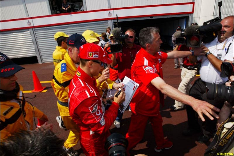 Michael Schumacher, Monaco GP, Thursday May 20th, 2004.