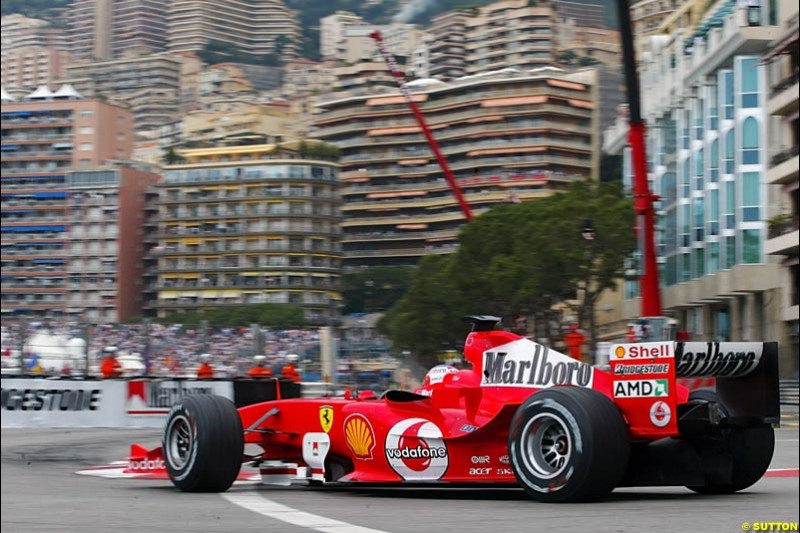 Rubens Barrichello, Ferrari, Monaco GP, Thursday May 20th, 2004.