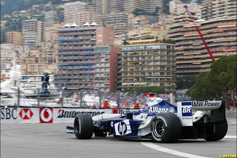 Juan Pablo Montoya, BMW-Williams, Monaco GP, Thursday May 20th, 2004.