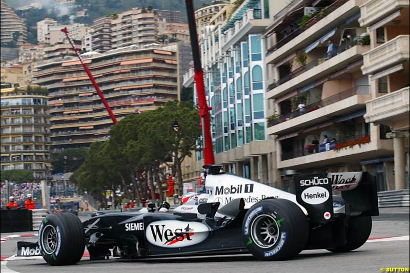Kimi Raikkonen, Mclaren-Mercedes, Monaco GP, Thursday May 20th, 2004.