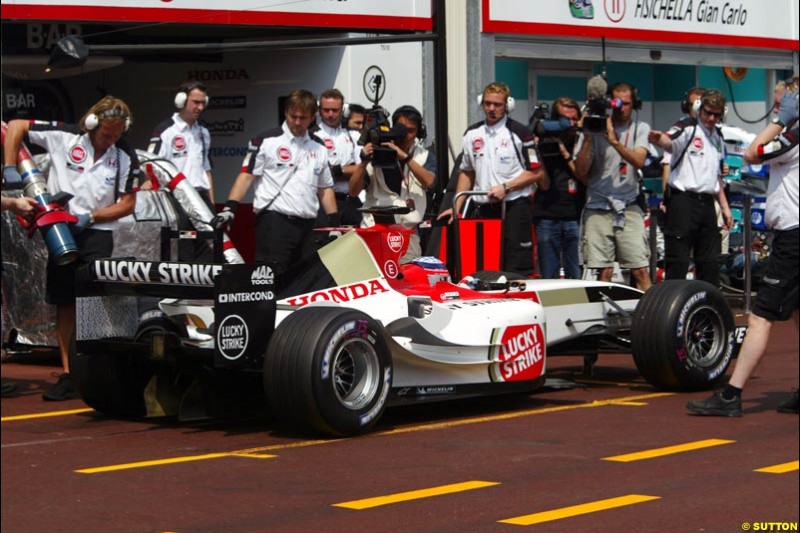 Takuma Sato, BAR-Honda,  Monaco GP, Thursday May 20th, 2004.