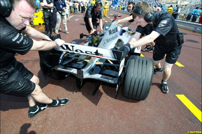 David Coulthard, Mclaren-Mercedes, Monaco GP, Thursday May 20th, 2004.