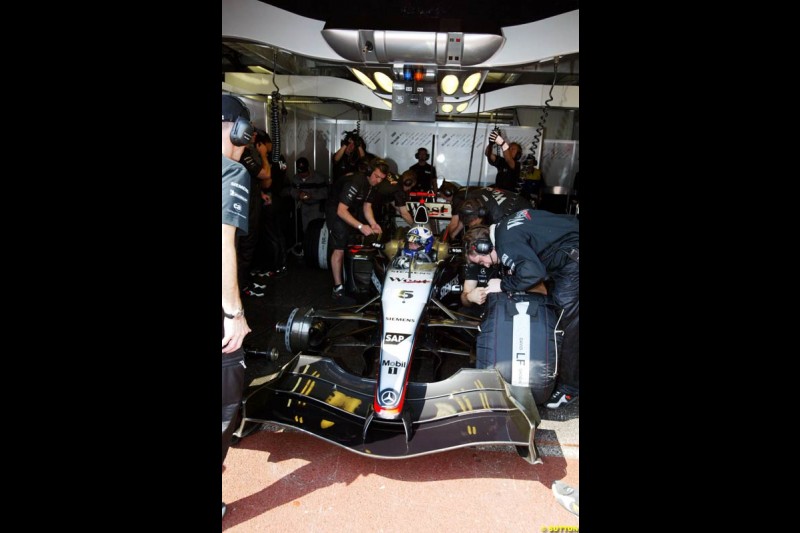 David Coulthard, Mclaren-Mercedes, Monaco GP, Thursday May 20th, 2004.