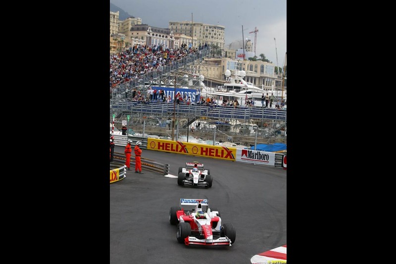 Cristiano da Matta, Toyota; Anthony Davidson, BAR-Honda; Monaco GP, Thursday May 20th, 2004.