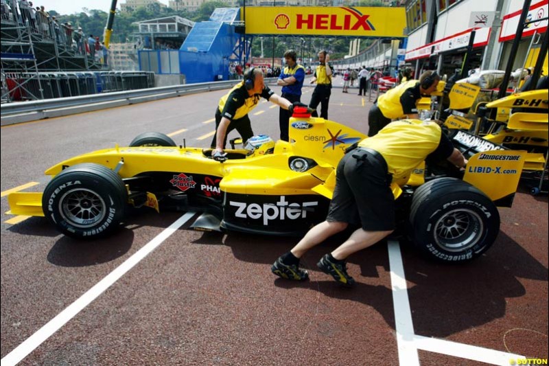 Nick Heidfeld, Jordan-Ford, Monaco GP, Thursday May 20th, 2004.