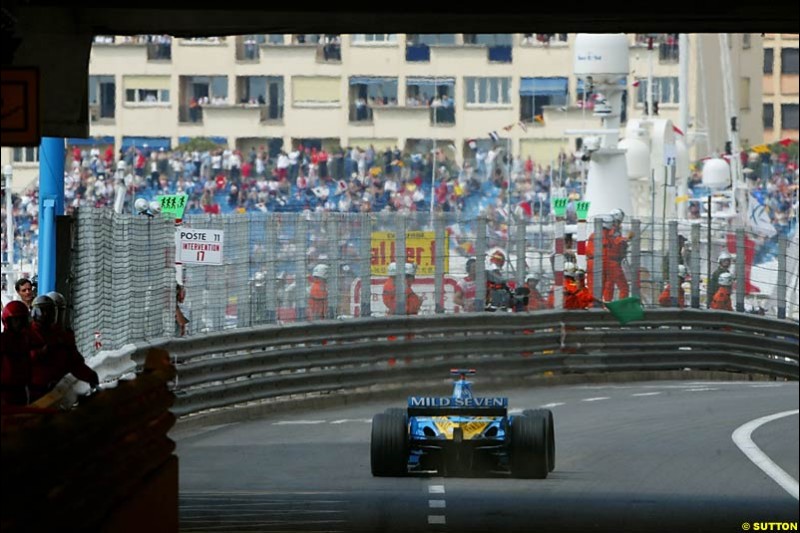Jarno Trulli, Renault, Monaco GP, Thursday May 20th, 2004.