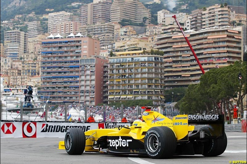 Nick Heidfeld, Jordan-Ford, Monaco GP, Thursday May 20th, 2004.