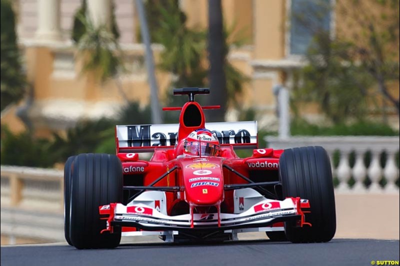 Rubens Barrichello, Ferrari, Monaco GP, Thursday May 20th, 2004.