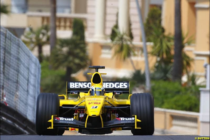Giorgio Pantano, Jordan-Ford, Monaco GP, Thursday May 20th, 2004.
