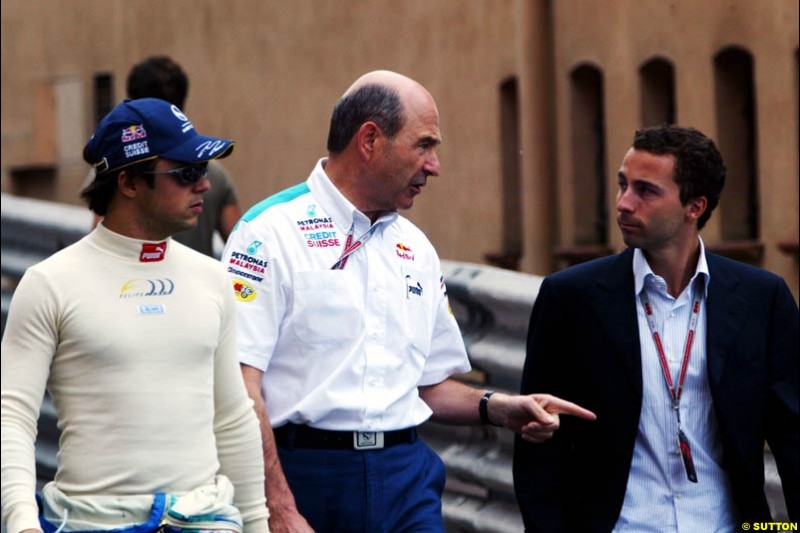 Felipe Massa, Peter Sauber, Sebastien Todt,  Monaco GP, Saturday May 22nd, 2004.