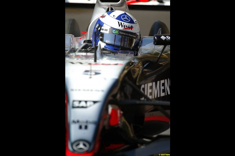 David Coulthard, Mclaren-Mercedes, Monaco GP, Saturday May 22nd, 2004.