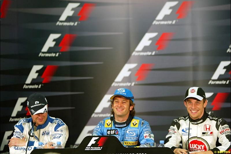 Jarno Trulli, Renault; Ralf Schumacher, BMW-Williams; Jenson Button, BAR-Honda; Monaco GP, Saturday May 22nd, 2004.