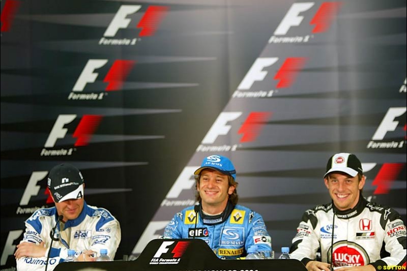 Jarno Trulli, Renault; Ralf Schumacher, BMW-Williams; Jenson Button, BAR-Honda;  Monaco GP, Saturday May 22nd, 2004.