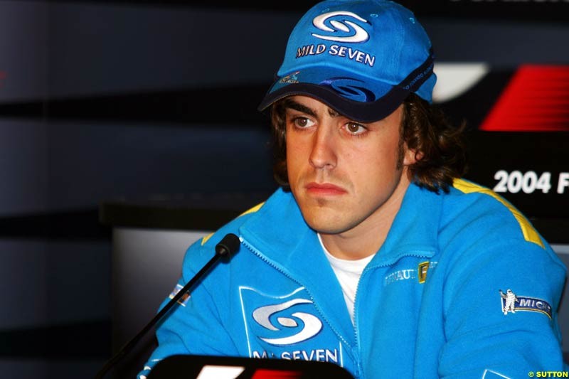 Fernando Alonso, European GP, Thursday May 27th, 2004.