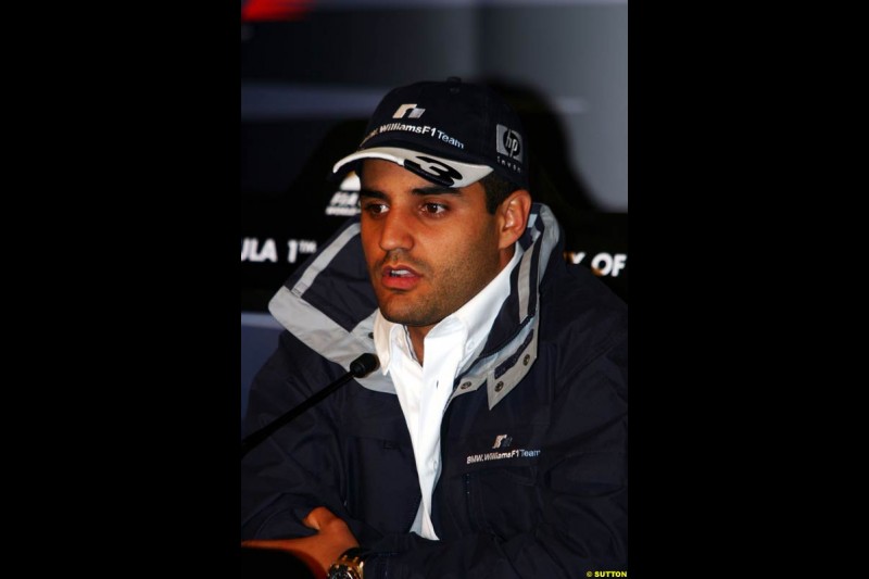 Juan Pablo Montoya, European GP, Thursday May 27th, 2004.