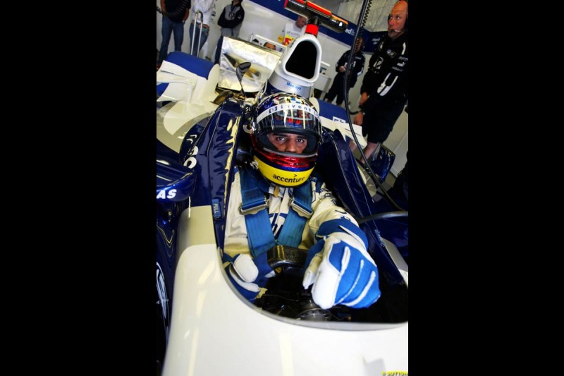 Juan Pablo Montoya, BMW-Williams, European GP, Friday May 28th, 2004.