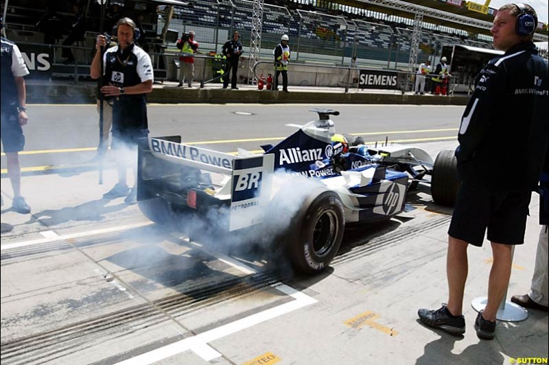 Ralf Schumacher, BMW-Williams, European GP, Friday May 28th, 2004.