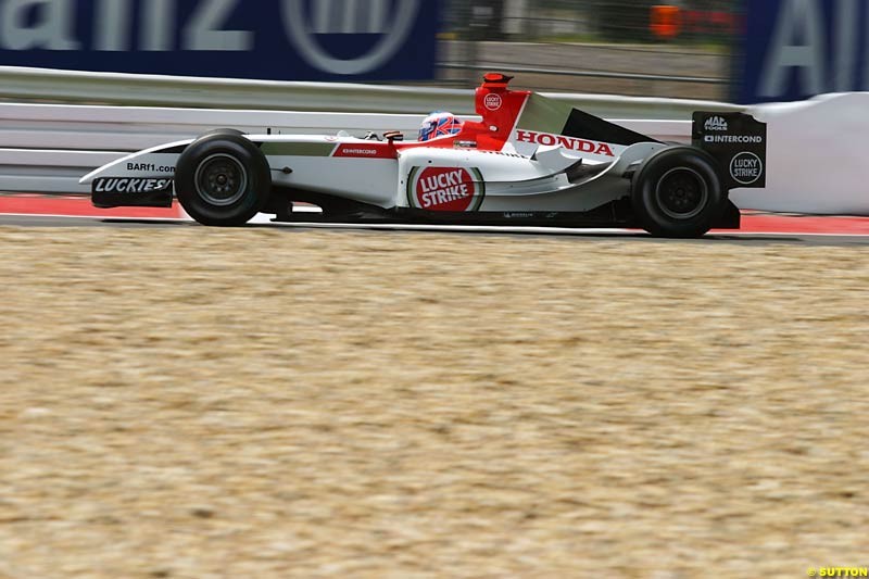 Jenson Button, BAR-Honda, European GP, Friday May 28th, 2004.
