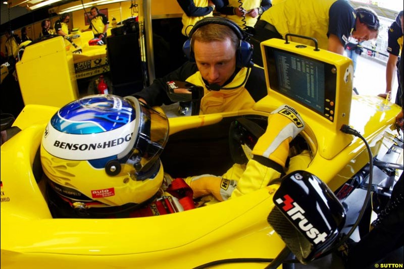 Nick Heidfeld, Jordan-Ford, European GP, Friday May 28th, 2004.