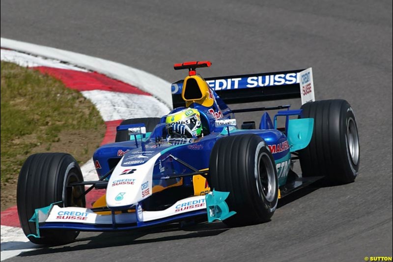 Giancarlo Fisichella, Sauber-Petronas,  European GP, Friday May 28th, 2004.