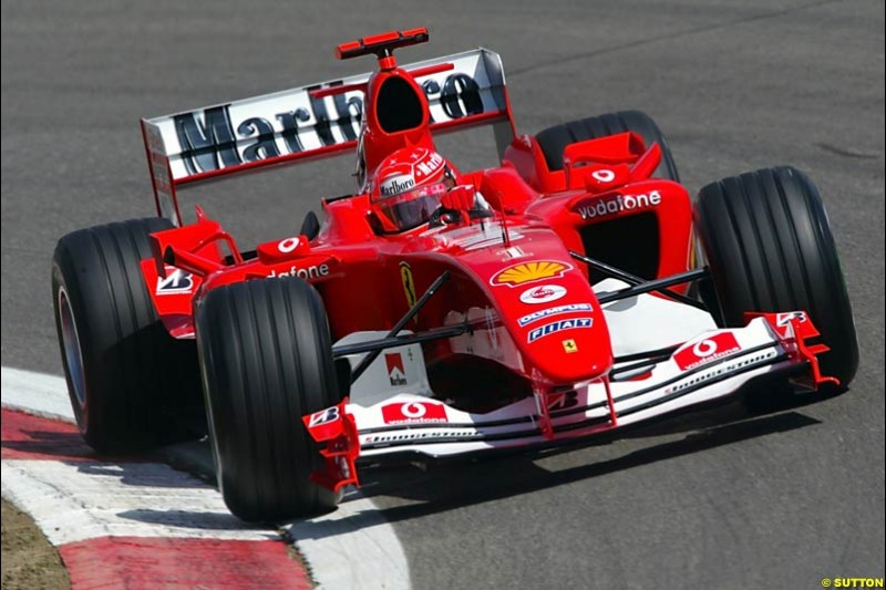 Michael Schumacher, Ferrari, European GP, Friday May 28th, 2004.