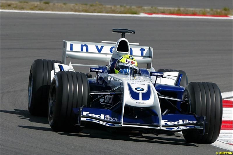 Ralf Schumacher (GER) Williams BMW FW26. Formula One World Championship, Rd 7, European Grand Prix, Nurburgring, Germany, Practice, 28 May 2004.