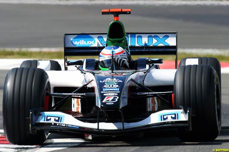 Gianmaria Bruni (ITA) Minardi PS04B. Formula One World Championship, Rd 7, European Grand Prix, Nurburgring, Germany, Practice, 28 May 2004.
