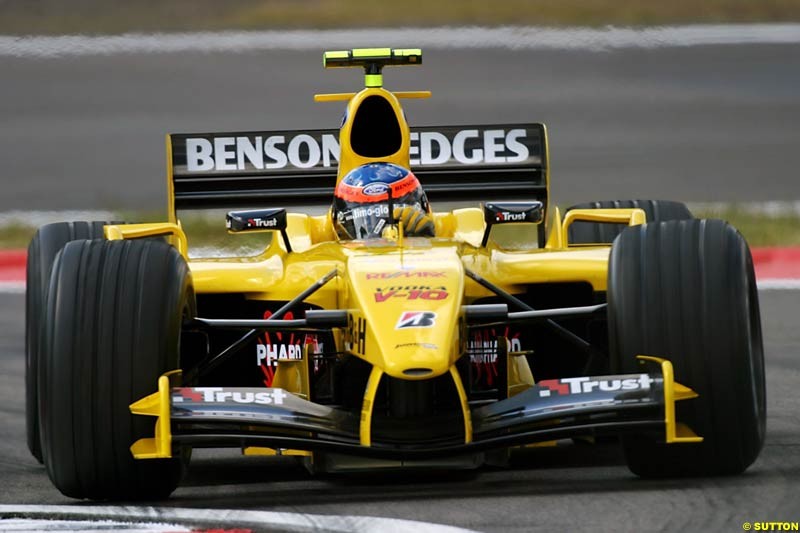 Timo Glock (GER) Jordan Test Driver. Formula One World Championship, Rd 7, European Grand Prix, Nurburgring, Germany, Practice, 28 May 2004.