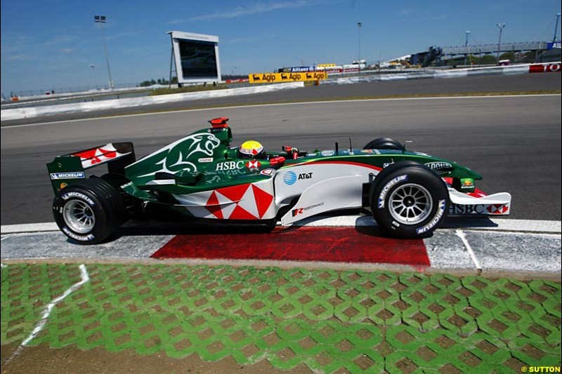 Mark Webber, Jaguar, European GP, Saturday May 29th, 2004.