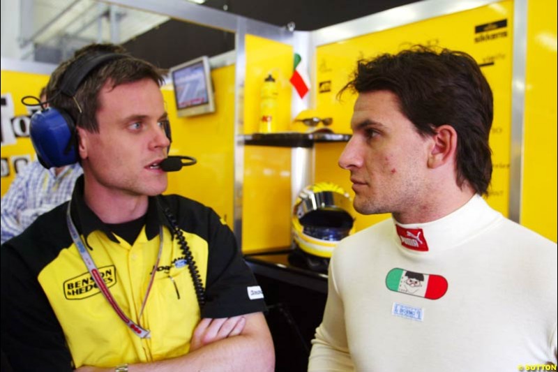 Giorgio Pantano, European GP, Saturday May 29th, 2004.