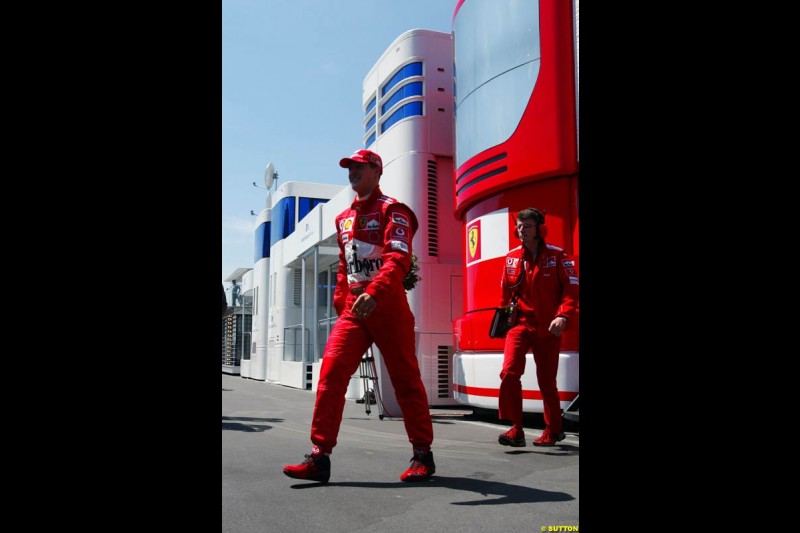 Michael Schumacher, European GP, Saturday May 29th, 2004.