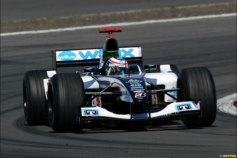 Gimmi Bruni, Minardi-Cosworth, European GP, Saturday May 29th, 2004.