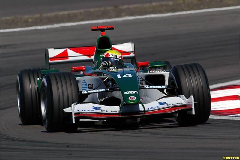 Mark Webber, Jaguar,  European GP, Saturday May 29th, 2004.