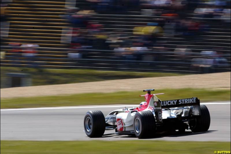 Takuma Sato, BAR-Honda, European GP, Saturday May 29th, 2004.